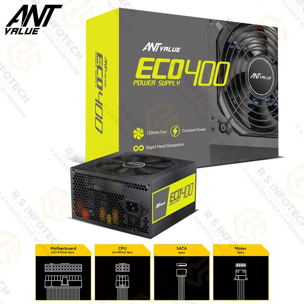 ANT ESPORTS VALUE ECO400 400 WATT POWER SUPPLY (2YEAR)