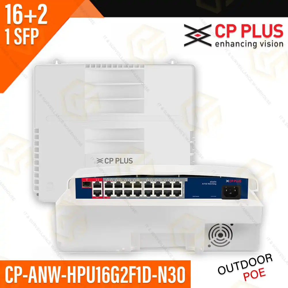 CP PLUS 16+2GIGA+1SFP OUTDOOR POE SWITCH (HPU16G2F1D-N30)