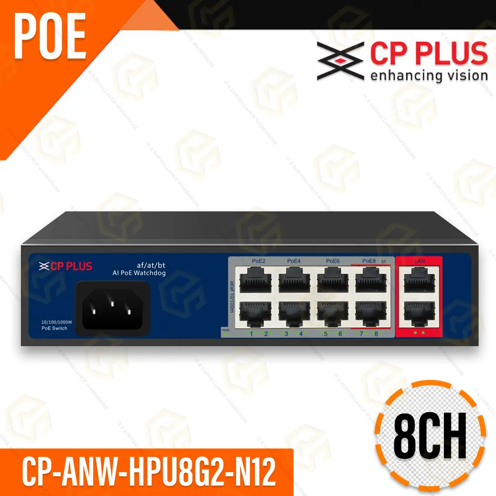 CP PLUS 8+2GIGA UPLINK POE SWITCH (2YEAR)