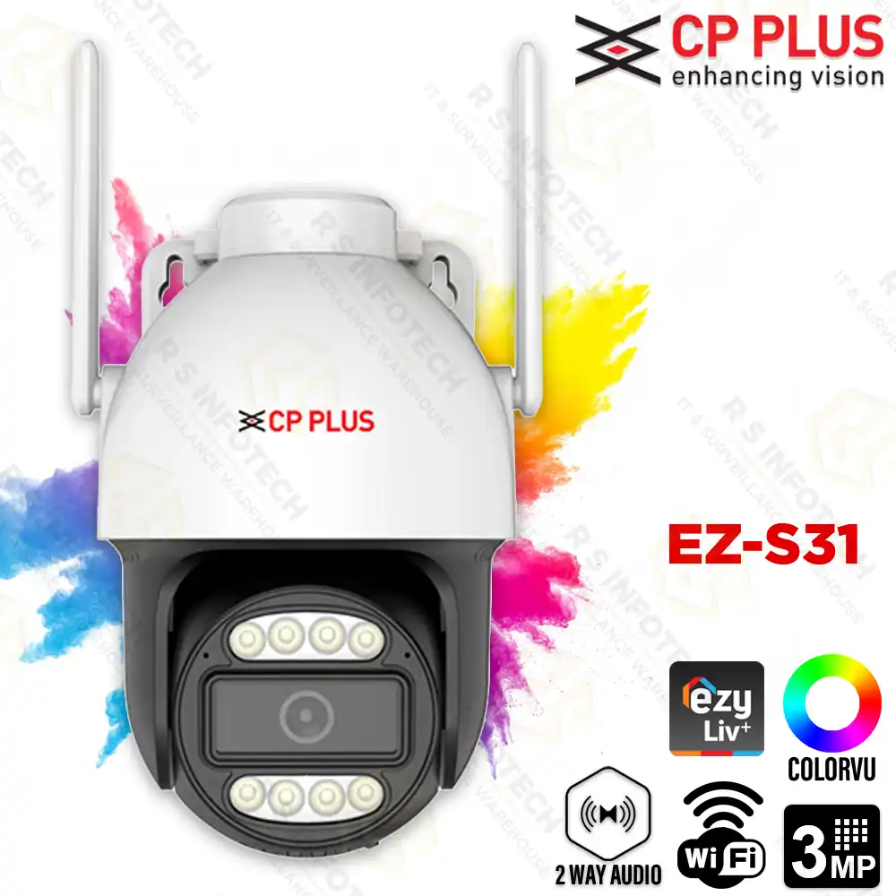 CP PLUS EZYLITE EZ-S31 4MM 3MP WI-FI PT CAMERA 25MTR IR RANGE