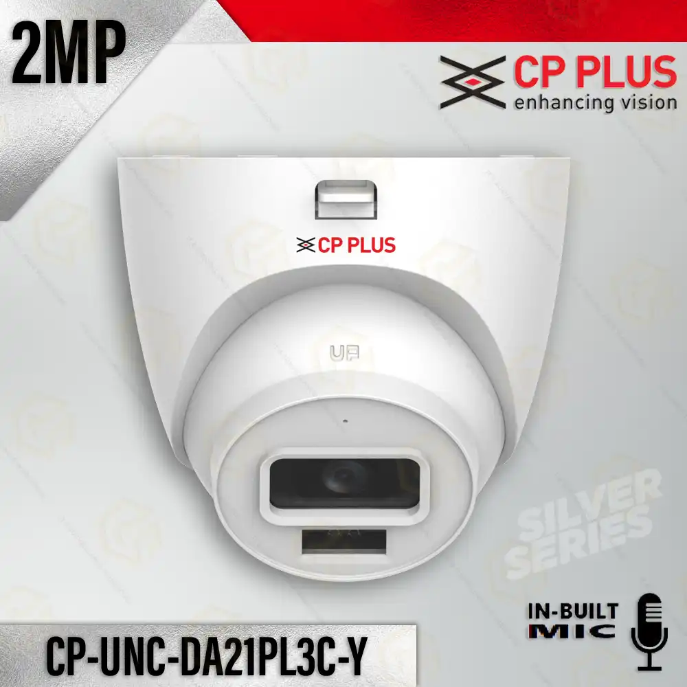 CP PLUS CP-UNC-DA21PL3C-Y SILVER 2MP IP DOME CAMERA (INBUILT MIC)