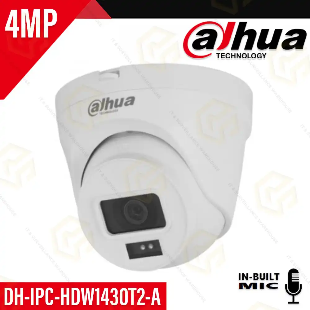 DAHUA DH-IPC-HDW1430T2-A 4MP IP DOME CAMERA WITH MIC