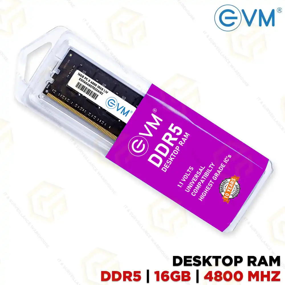 EVM 16GB DDR5 4800MHZ DESKTOP RAM (10YR)