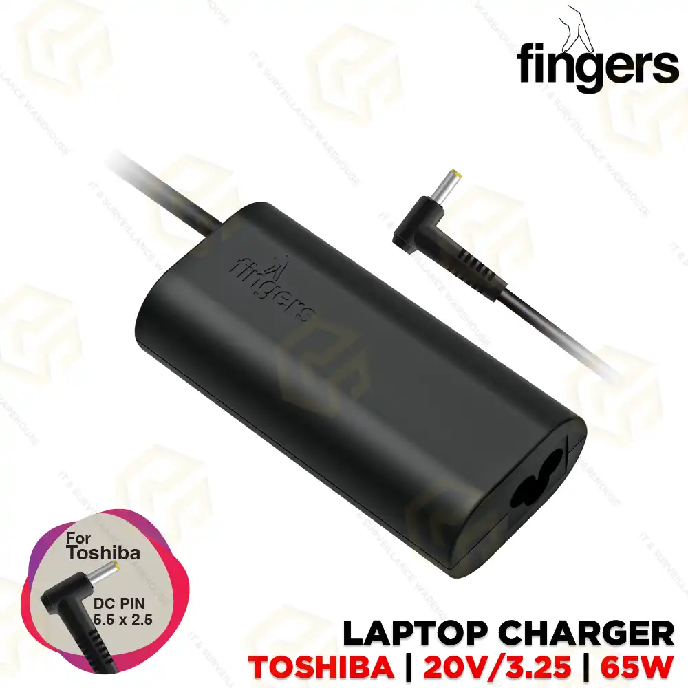 FINGERS ADAPTOR FOR TOSHIBA/ASUS/LENOVO 5.5X2.5MM 65W (3YR)