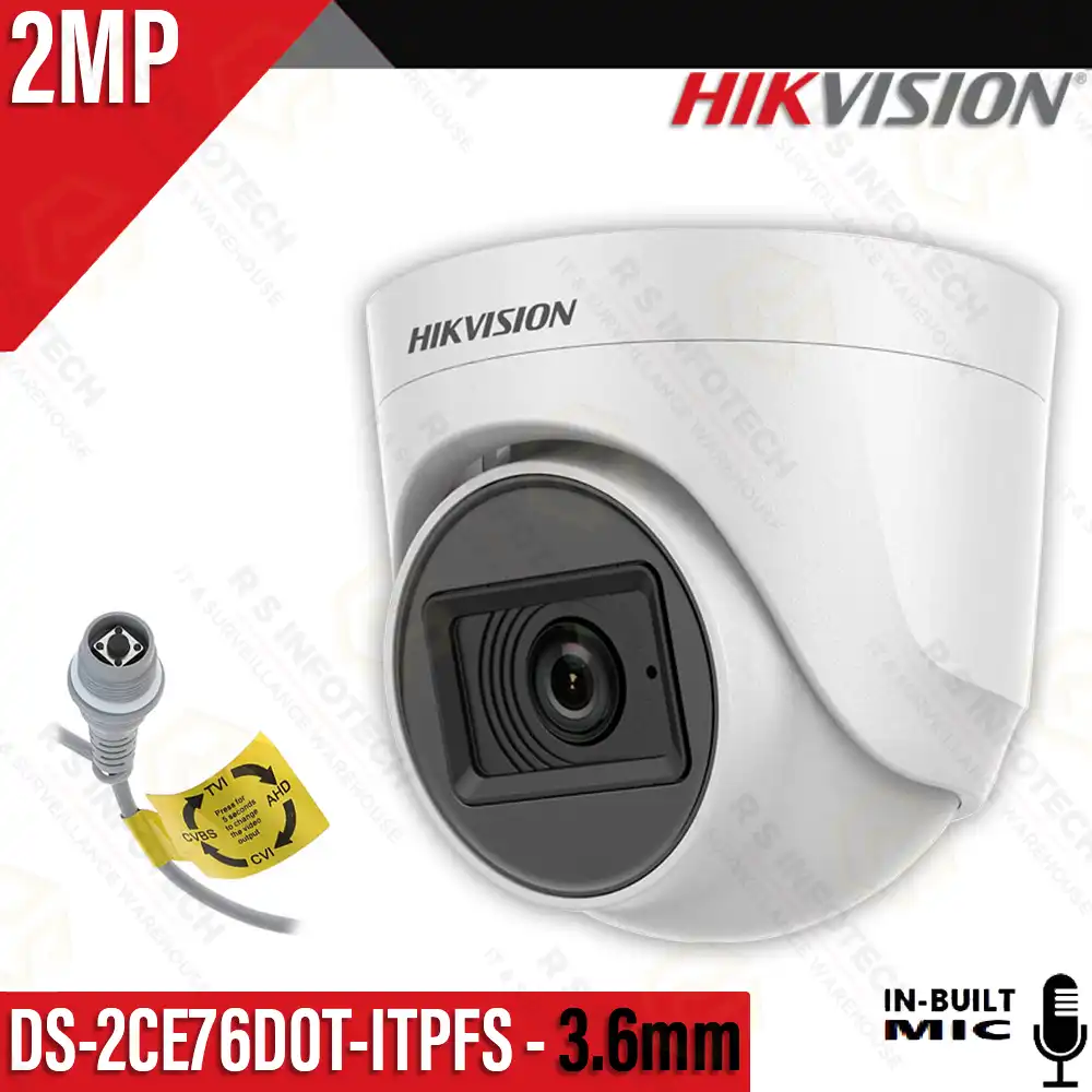 HIKVISION DS-2CE76D0T-ITPFS 2MP HD DOME | AUDIO | OSD