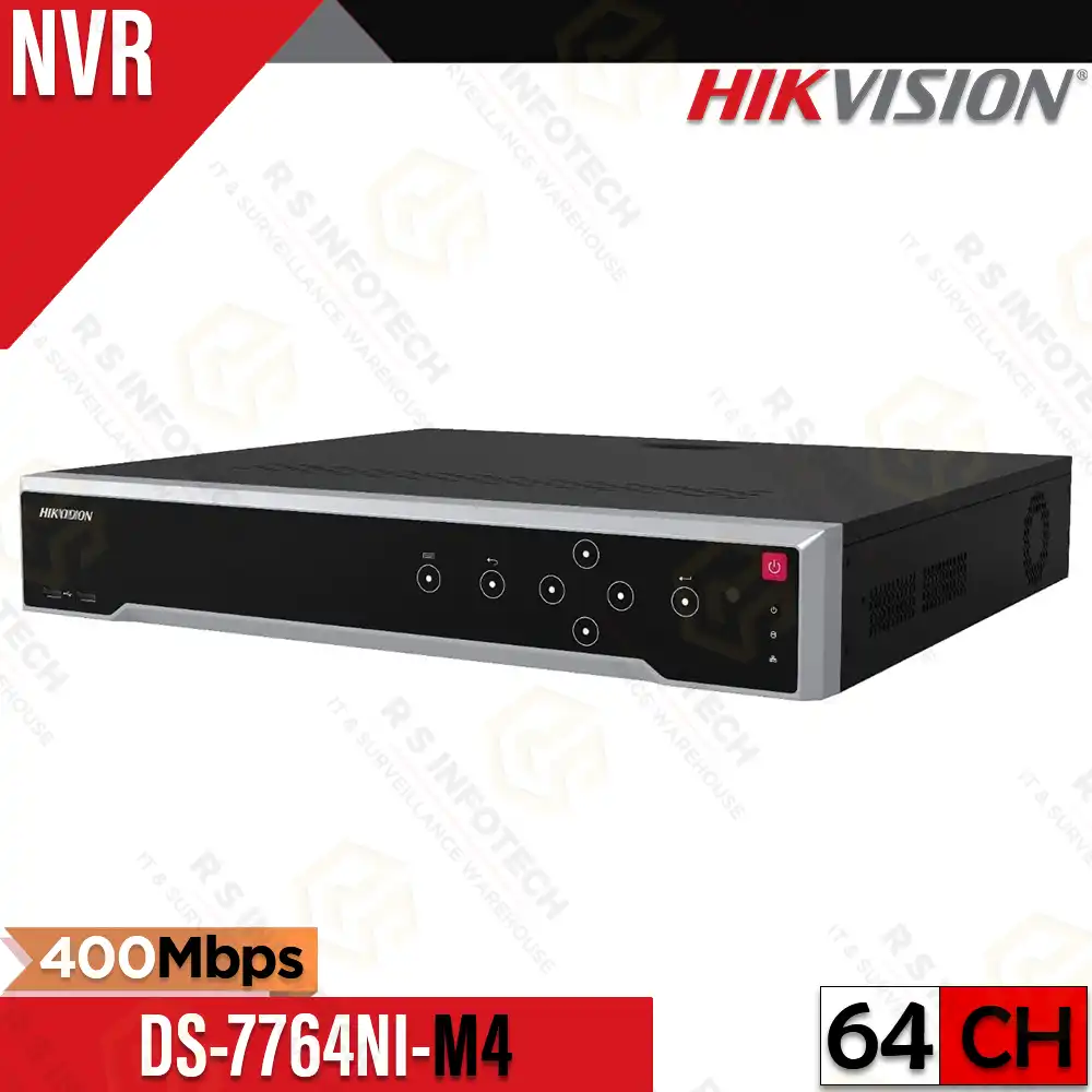 HIKVISION DS-7764NI-M4 64 CHANNEL 2 SATA 8K NVR | 400MBPS | UP TO 32MP SUPPORT