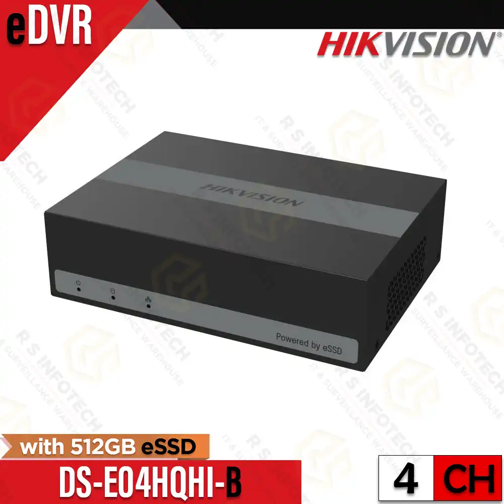 HIKVISION DS-E04HQHI-B 4CH INBUILT 512GB SSD EDVR SUPPORT UPTO 5MP