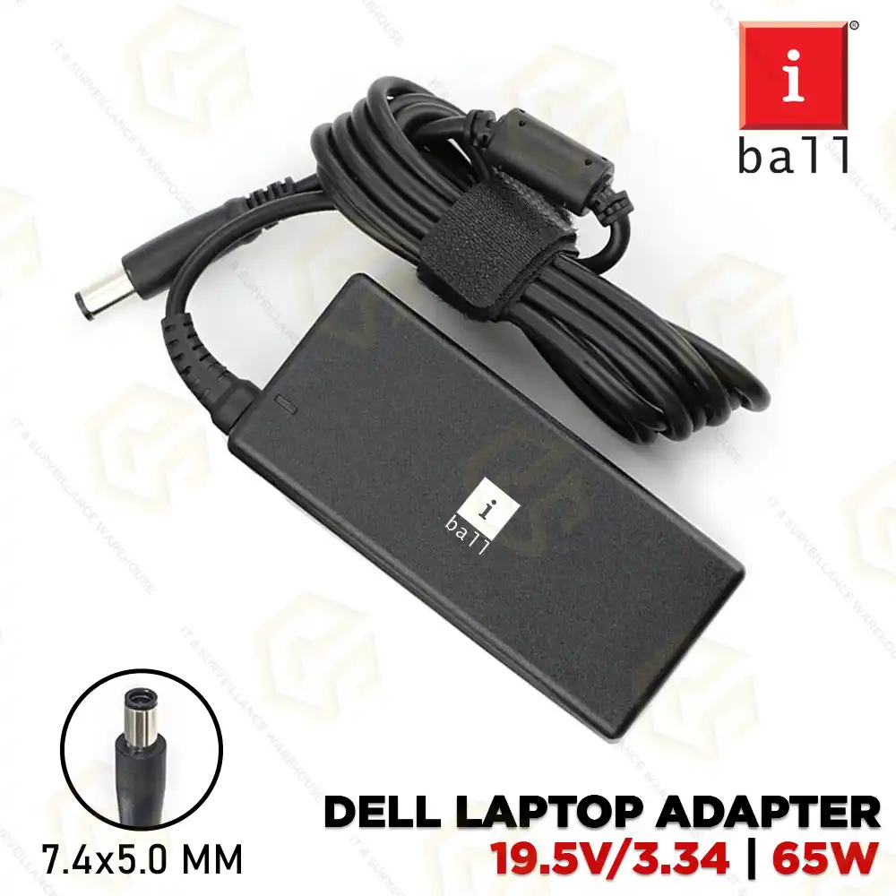 IBALL CHARGER FOR DELL BIG PIN 19.5V/3.34A 65WT 4.5MMx5.0MM (3YEAR)