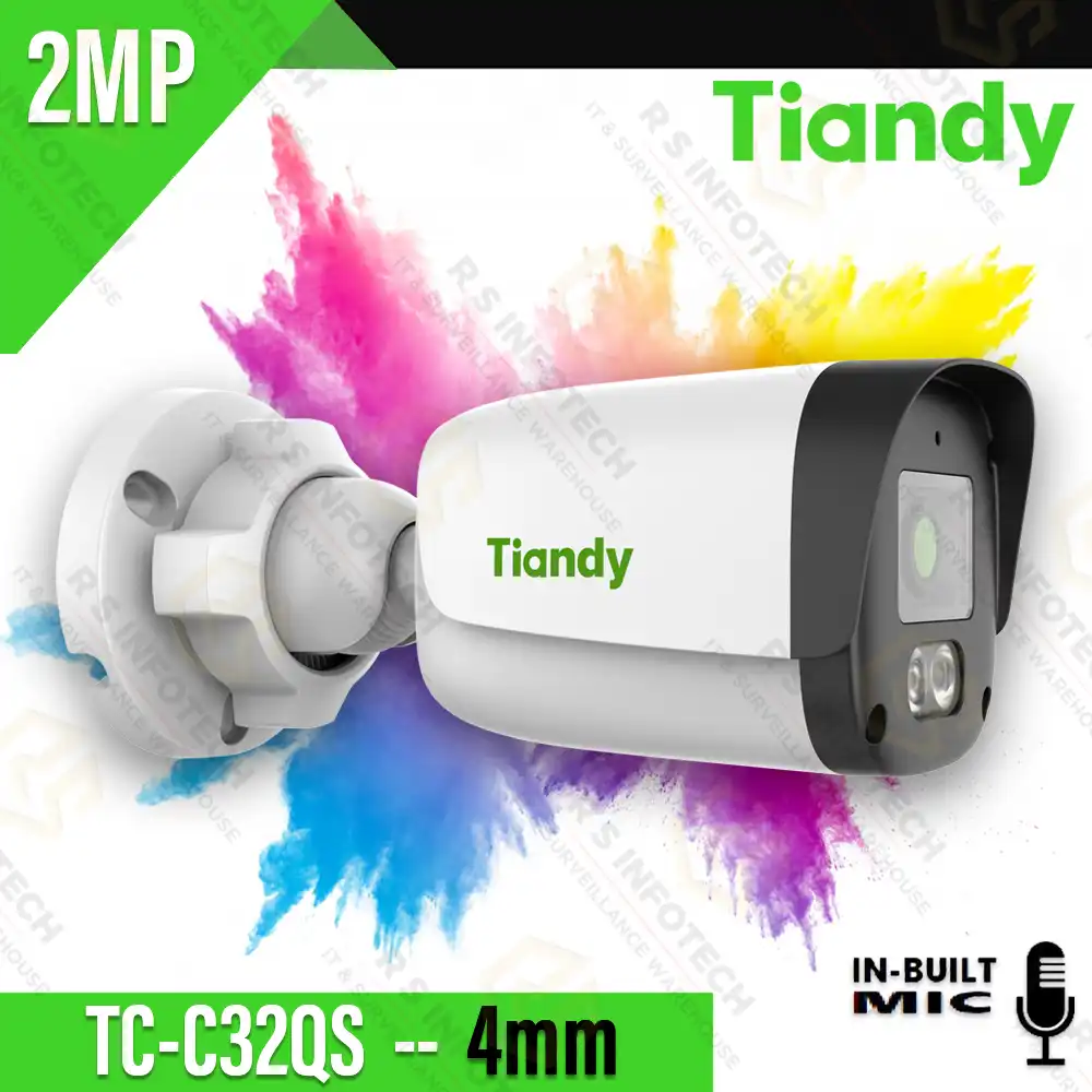 TIANDY 2MP IP BULLET TC-C32QS COLOR+INBUILT MIC 4MM