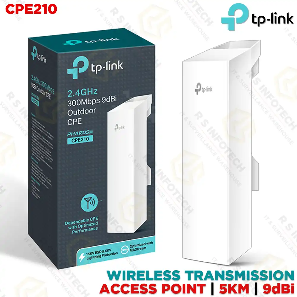 TP-LINK CPE210 2.4GHZ 320MBPS 9DBi ACCESS POINT EOL
