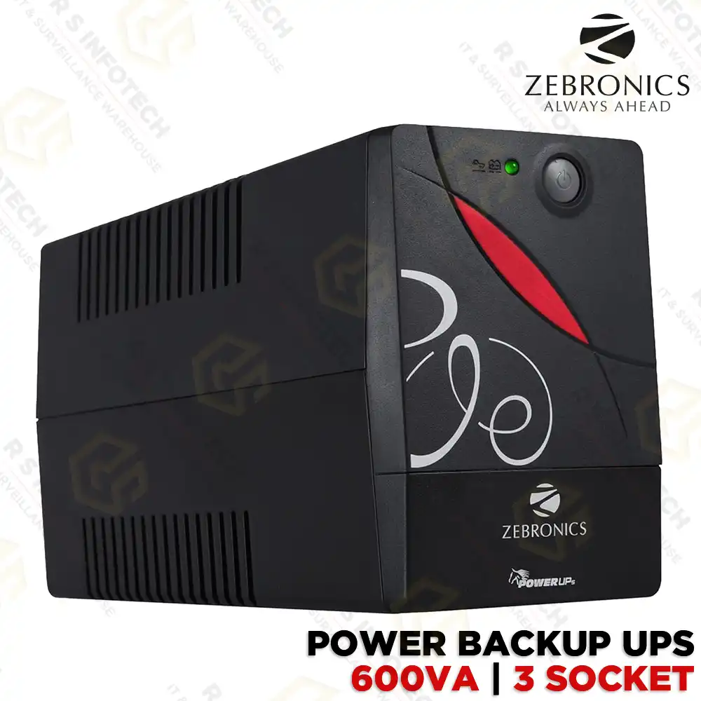 ZEBRONICS UPS 600VA SINGLE BATTERY UPS (2+1_YEAR_WARRANTY)
